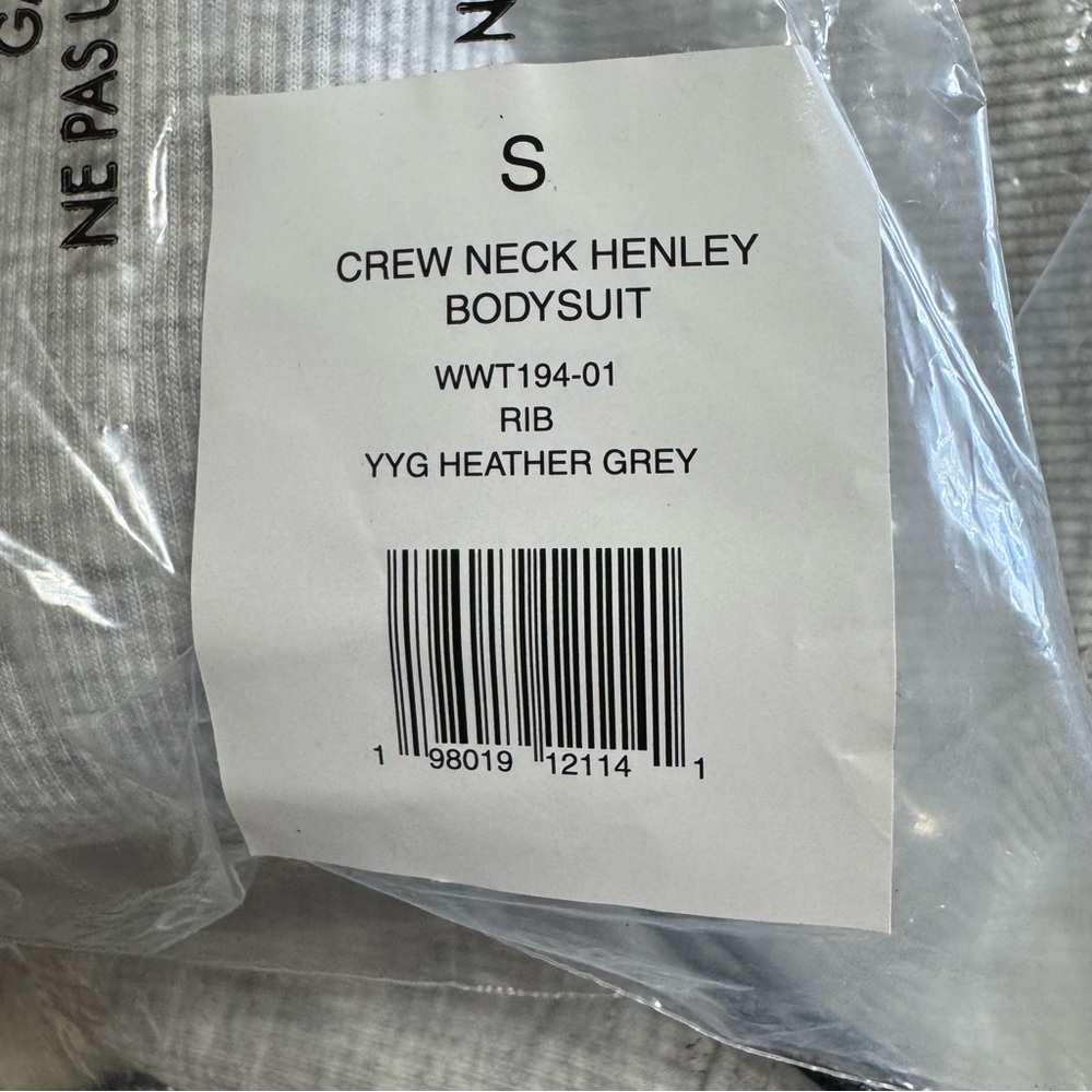 WeWoreWhat Gray Long Sleeve Henley Bodysuits Size S - Picture 7 of 7